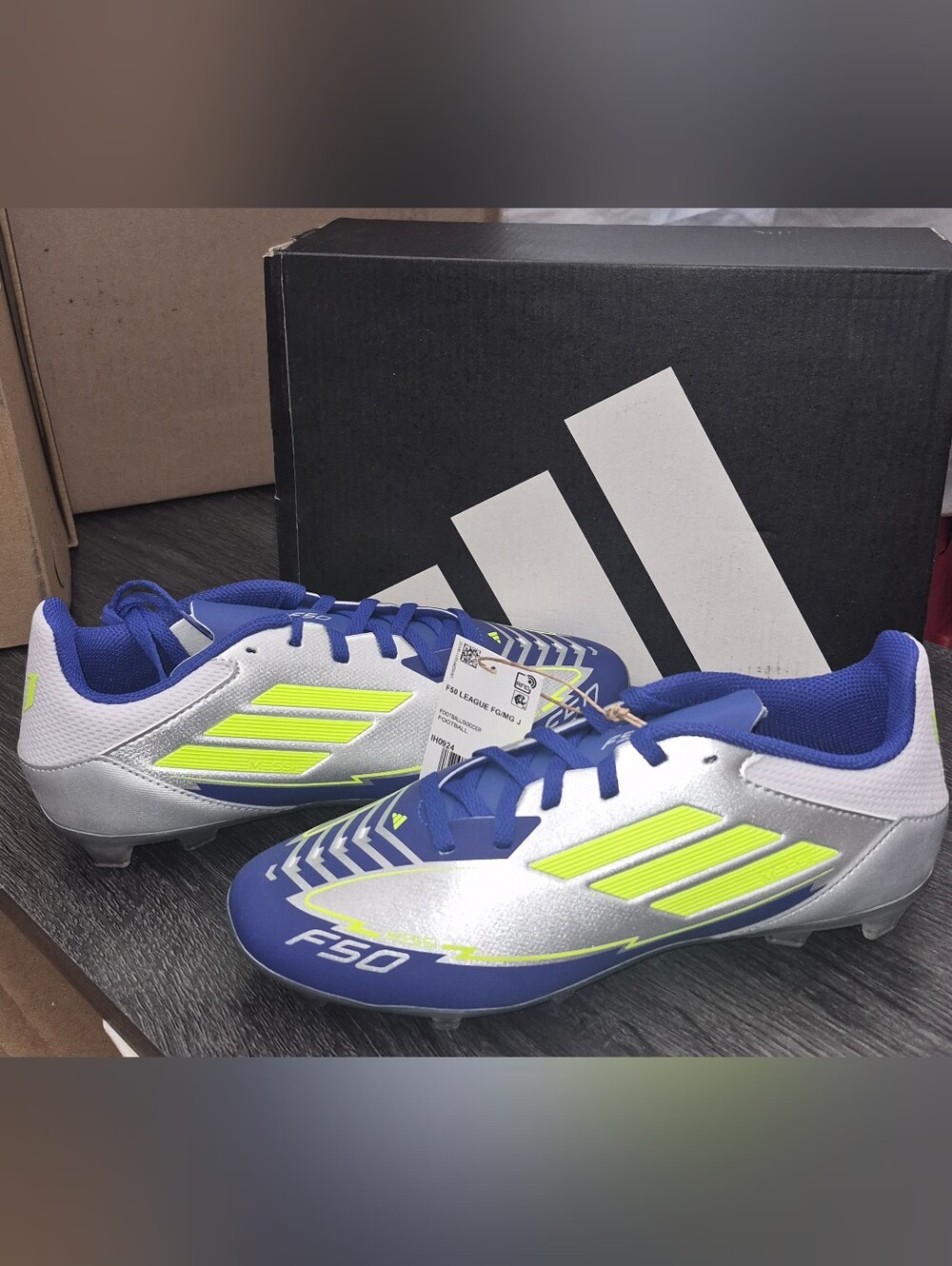 Adidas Men's F50 Football Cleats in Blue / Silver / Neon Yellow